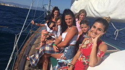 Family trip on a sailboat in Benalmádena