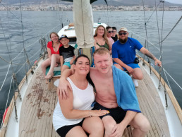 Sailing boat trip with the family