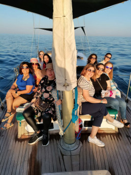 Group Boat Trip on the Ocean Cruiser Sailboat